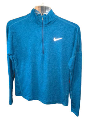 Nike Dri-FIT Running Quarter Zip Pullover Men Medium Blue Long Sleeve Athletic